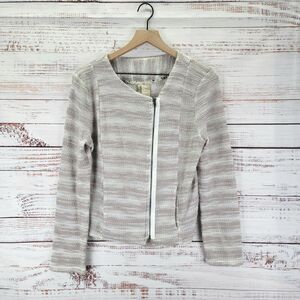 Anthropolgie Dolan Left Coast Womens Size M Leightweight Sweater Jacket Zip Gray